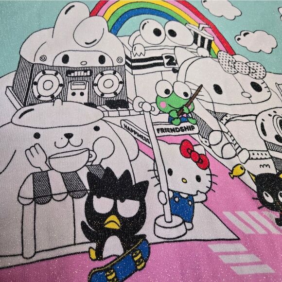 Hello Sanrio x JapanLA knit Hello Kitty metallic oversized sparkle sweater RARE - Picture 5 of 16